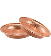 Purecopper Hand-Forged Hammered Decorative Tray, Copper Offering Prayer Ritual Tray, Perfect for ...
