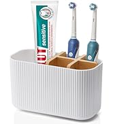 GFWARE White Toothbrush Holder - Bamboo Toothbrush Holders for Bathrooms Electric Toothbrush Hold...