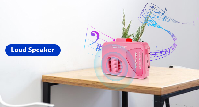 cassette player with speakers