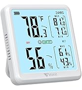 DOQAUS Digital Hygrometer Indoor Thermometer for Home, Room Thermometer with 3s Fast Refresh &amp; Ma...