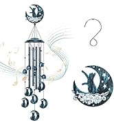 LESES Wind Chimes, Memorial Wind Chimes for Outside Unique Cat Wind Chime with 4 Aluminum Tubes &amp;...