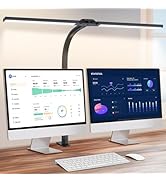 LED Desk Lamp for Home Office, Eye-Caring Desk Light with Clamp, 24W Double Head Architect Task L...