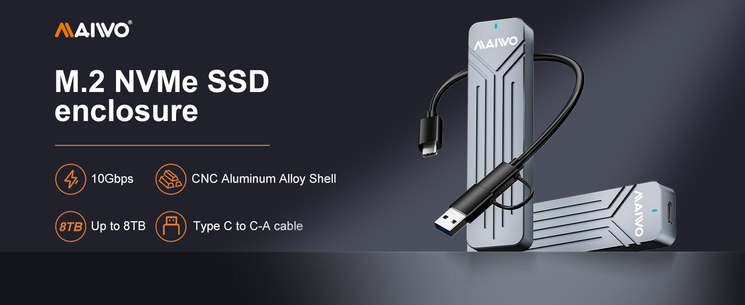 M.2 NVMe SSD Enclosure USB3.2 GEN2 10Gbps