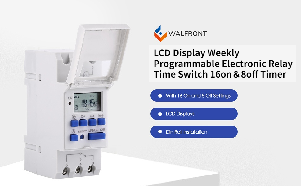LCD Display Weekly Programmable Electronic Relay Time Switch