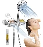 MakeFit Filtered Shower Head with Handheld Combo - Dual 2-in-1 Spa System with Massage Shower and...