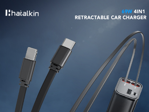 4 in 1 retractable car charger