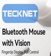 TECKNET Bluetooth Mouse with Screen, [ BT5.2+BT5.0+2.4G ] Wireless Mouse, Type-C Rechargeable wit...