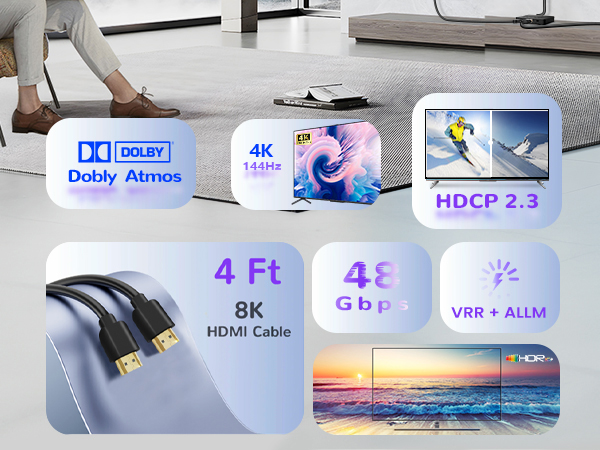 hdmi 2.1 splitter 1 input 2 output 