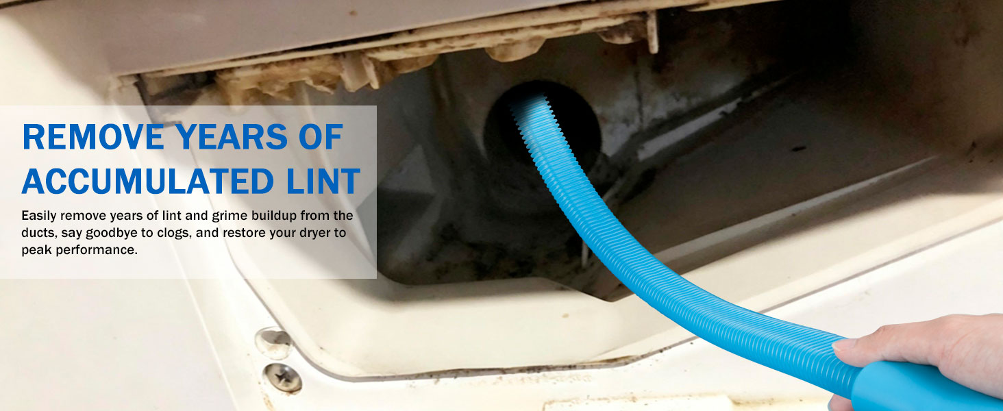 Dryer Vent Cleaner Kit - Compatible Universal Vacuum Attachment Hose with Most Vacuum Cleaner