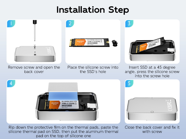 magnetic ssd reader case usb3.2gen2x1 10Gbps hard drive adapter holder excellent heat disapption
