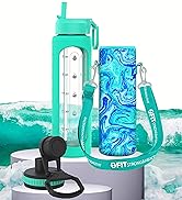 32 oz Glass Water Bottle with Straw Lid 1 liter glass water bottle reminder water bottles reusable