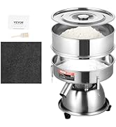 VEVOR Automatic Electric Vibrating Sieve, Stainless Steel Sifter Shaker Machine with 40+60 Mesh, ...