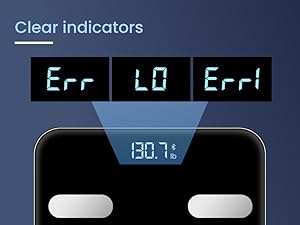 Black smart body scale With Clear LED Display Indicators 