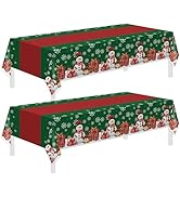 Childom 2 Pack Christmas Tablecloth,Disposable Plastic Tablecloth 54