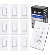 [10 Pack] BESTTEN Dimmer Light Switch, Single-Pole or 3-Way, 120V, Compatible with Dimmable LED, ...