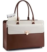 LOVEVOOK Laptop Tote Bag for Women - PU Leather Vintage Work Tote Bag,Waterproof Business Teacher...