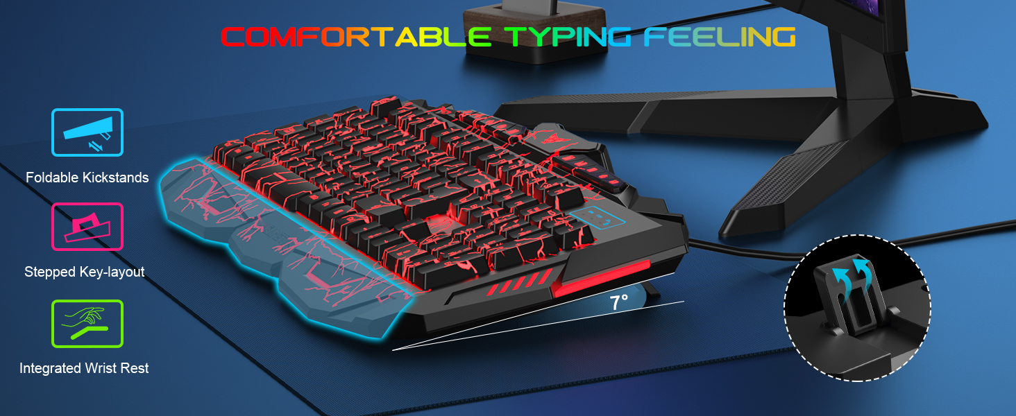 backlit keyboard and mouse gaming