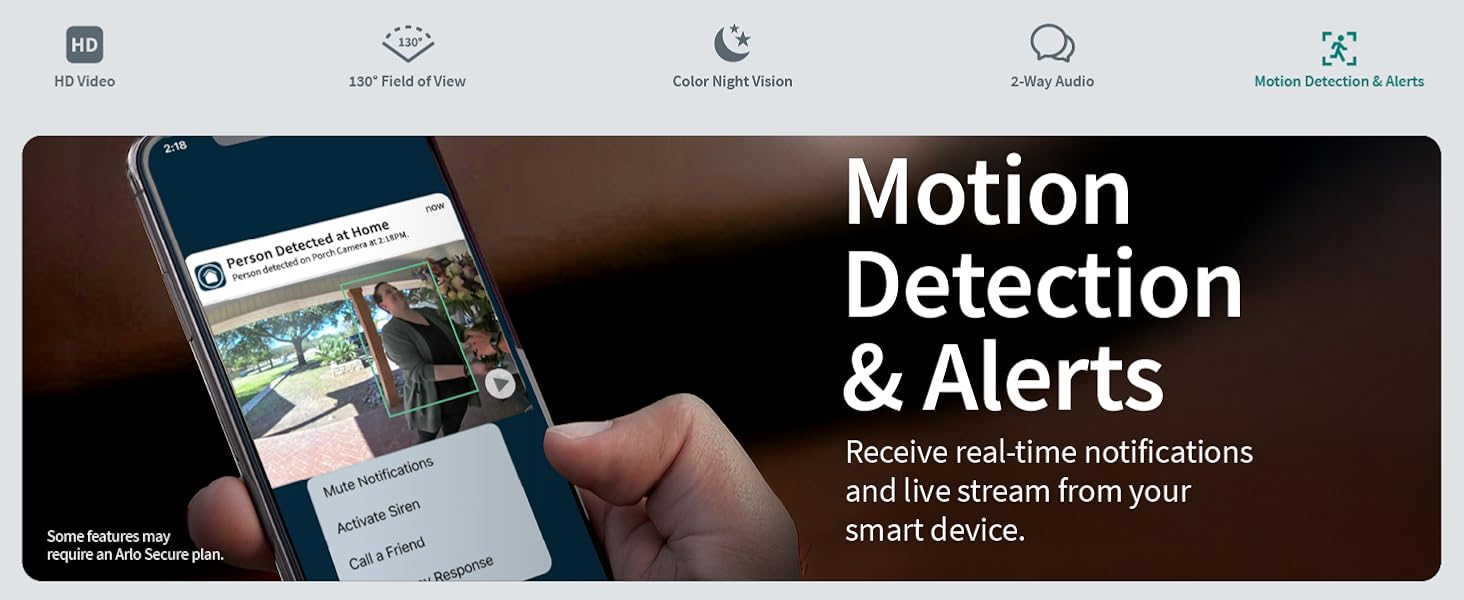 motion detection and alerts receive notifications and live stream from your smart device.