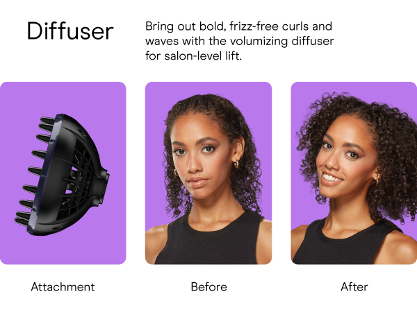 Conair 3 in 1 ionic tourmaline ceramic dryer with comb bristle brush and thermal comb less frizz