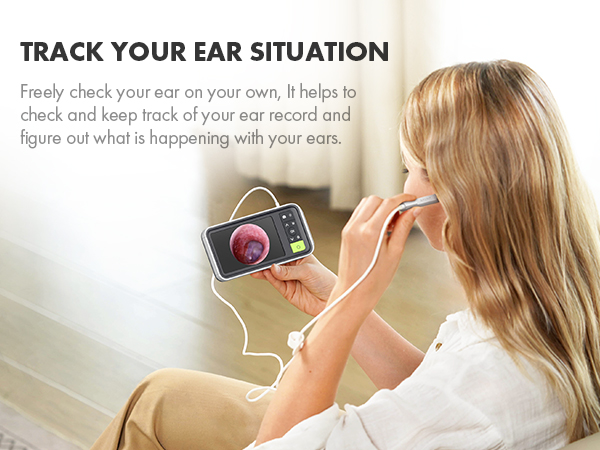 visual ear scope camera with gyroscope