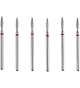 MZCMSL Flame Cuticle Drill Bit Set with Case, 6pcs Pro Diamond Nail Bits for Nail Salon Manicure