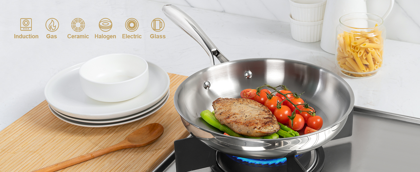 Stainless Steel Frying Pan 8 inch