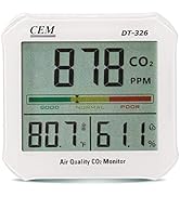 CEM DT-326 CO2 Data Logger Monitor, Wall-Mounted Carbon Dioxide Detector, IAQ CO2 Detector, NDIR ...