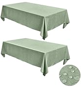 Fitable Faux Linen Tablecloths for Rectangle Tables: Water &amp; Stain Resistant Farmhouse Table Clot...