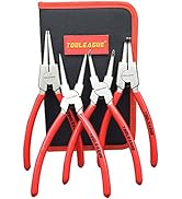 TOOLEAGUE 4 Pcs Snap Ring Pliers Set, Circlip Pliers, 9 inches Internal/External Heavy Duty for R...
