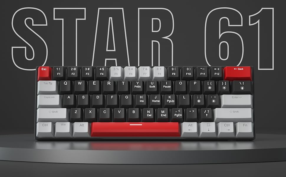 60% portable mechanical gaming keyboard with linear red switches