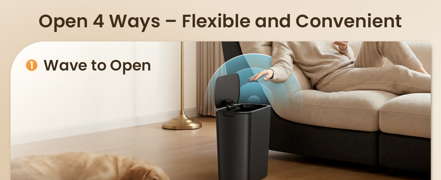 Automatic Motion Sensor Bathroom Trash Can with Lid