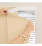 Jilron Self Adhesive Blackout Curtains, Adhesive Window Cover, No Drill Easy Install, Renter Frie...