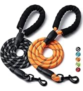 2 Pack Dog Leash, 4/5//6 FT Heavy Duty Nylon Rope Pet Leashes with Comfortable Padded Handle, Ref...