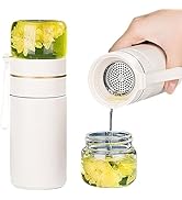 Moyufoby Glass Teapot With Infuser, Travel Tea Mug, Portable Loose Tea Infuser, Tea Cup With Infu...