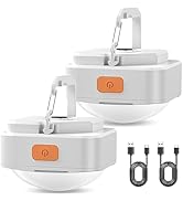 FLY2SKY 2 Pcs White Camping Light Tent Light Portable Rechargeable LED Camping Light Survival Gea...