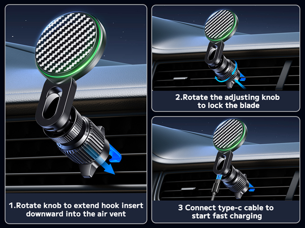 Car Phone Charger Mount Holder Stand Fast Charging