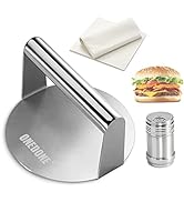 ONEDONE Burger Press Stainless Steel Smash Burger Press 5.5 inch Burger Smasher for Griddle w/Sea...