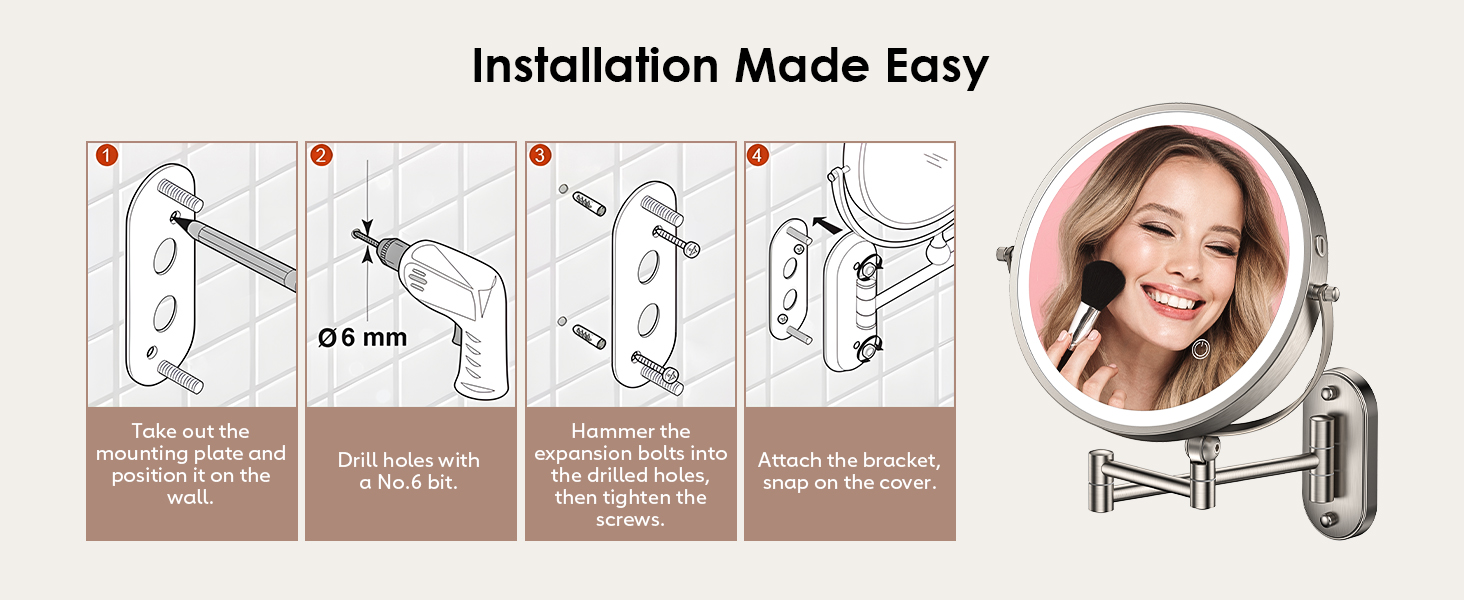 makeup mirror wall mirror light up mirror magnifying mirror with light
