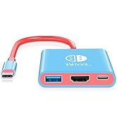 Herfair Switch Dock Portable Docking Station for Nintendo Switch &amp; OLED Travel Accessories USB C ...