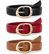 JASGOOD 3 Pack Women Belts for Jeans Pants Ladies Leather Waist Belt Casual Fashion Trend Belt fo...