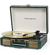 Vintage 3-Speed Bluetooth Portable USB Suitcase Record Player with Built-in Speakers | Upgraded V...