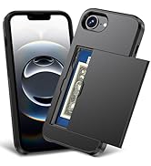 TOPAUX for iPhone 16e Wallet Case 2 Credit Card Holder Slide Cover Back Pocket ID Slot Raised Bez...