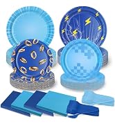 Cartoon Party Paper Plates and Napkins Supplies | 200pcs | 50 7inch Dessert Plates | 50 9inch Dis...