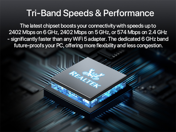 Latest Realtek Chip Boosts Your WiFi with Tri-band Speeds Supports 6 GHz 5 GHz and 2.4 GHz