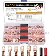 SVAAR 68pcs UL Listed AWG Copper lug Wire Lug terminal ends 0 Gauge 1 Gauge 8 Gauge with 5/16" or...