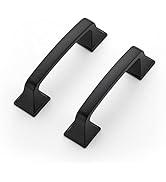 Ravinte 30 Pack Solid 3" Square Foot Cabinet Arch Pull Kitchen Cabinet Handles Matte Black Cabine...