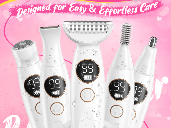 5-in-1 Bikini Trimmer for Women, Lady Electric Razor Shaver Facial &amp;amp; Pubic Hair Trimmer