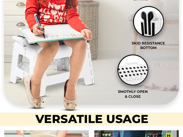 folding footstool foot step stool foldable bathroom stool utopia home folding step stool