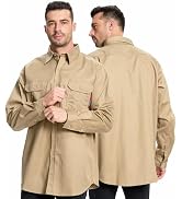 SRsafety Hi Vis FR Work Shirts,7.0oz Long Sleeve Flame Resistant Shirts for Men,100% Cotton High ...