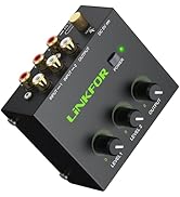 LiNKFOR Stereo Audio 2 Channel Mixer Mini Stereo Mixer,RCA Stereo Audio Mixer, Dual-Channel Audio...